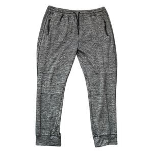 Burnside Charcoal Athletic Joggers Zipper Pockets Tapered Sweatpants - L